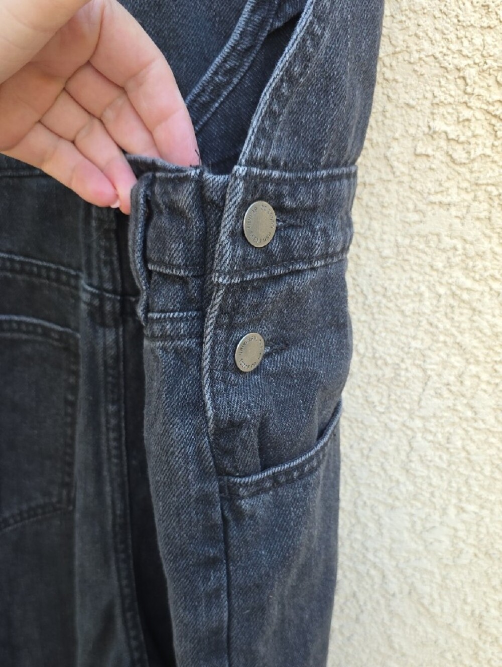 Universal Thread 100% Cotton Black Wash Denim Overalls Size 14 - Picture 11 of 15